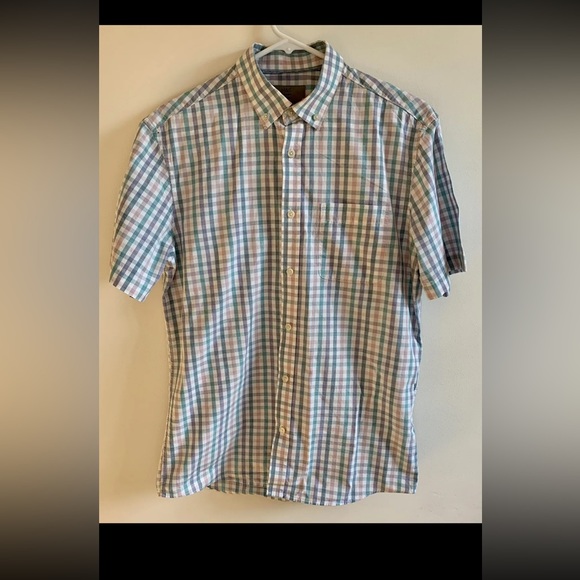 M&S Collection Relaxed Fit 100% Pure Cotton Small Checked Short Sleeve Shirt - Picture 2 of 8